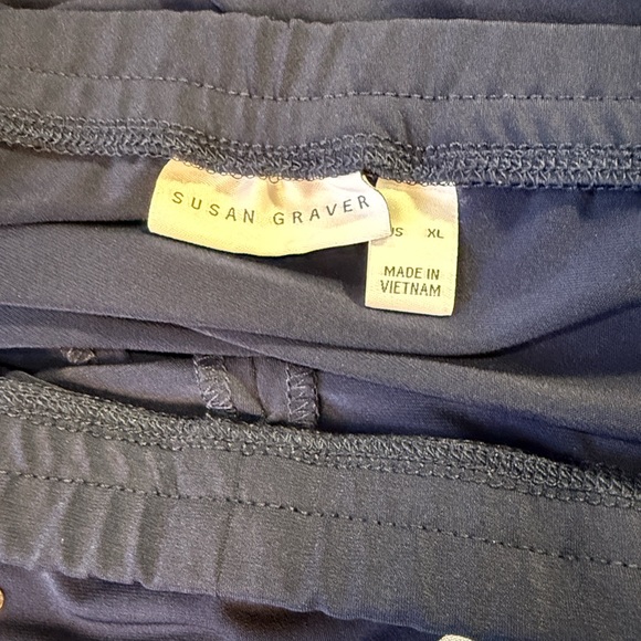 Susan Graver Navy Skirt with Silver Studs XL EUC - Picture 2 of 9